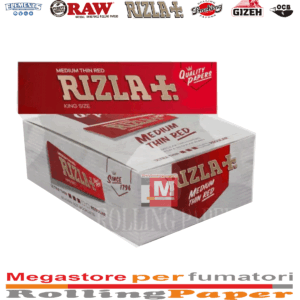 Cartine Rizla Rosse Lunghe – King Size Slim Red, 50 Libretti