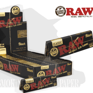 Cartine RAW Medium 1¼ Black Classic Corte – Scatola da 24 Libretti