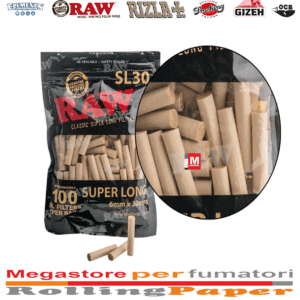 RAW Filtri Black Super Lunghi XL SL30 – 6mm Slim – 10 Buste da 100 Filtrini