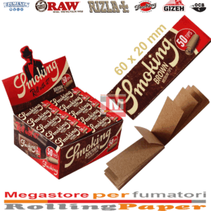 Filtri in Carta Smoking Brown Slim Tips – Non Sbiancata, Box da 50 Blocchetti,