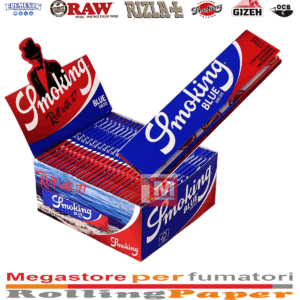 Cartine Smoking Blu King Size Slim – Lunghe Classiche – 50 Libretti