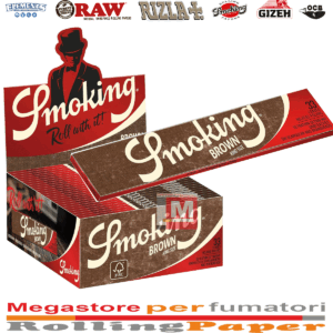 Cartine Smoking Brown King Size Slim – Lunghe Non Sbiancate, 50 Libretti