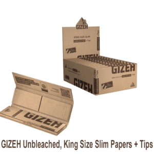 Gizeh King Size Unbleached Long Rolling Papers with Paper Filters