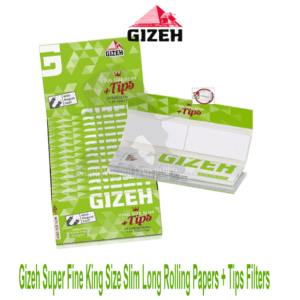 Gizeh Super Fine King Size Slim Long Rolling Papers + Tips Filters