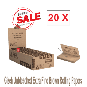 Gizeh Unbleached Extra Fine Brown Rolling Papers – Box of 20 Booklets