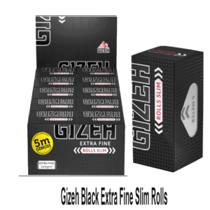 Gizeh Black Extra Fine Slim Rolls – 5 Meter Roll – Box of 20 Rolls