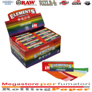 Elements Filter Tips – Filtri in Carta Rainbow Slim Perforated – 50 Blocchetti