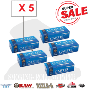 Cartel Tubetti 100's Blue 25mm Filter Blu Filtro Tubes Da 200 Sigarette Vuote