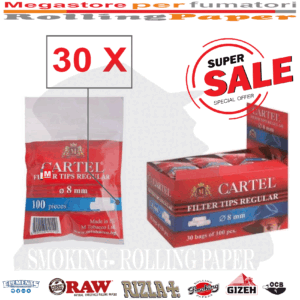 Cartel Filtri Regular Size 8mm x 15mm – 30 Bustine da 100 Filtrin