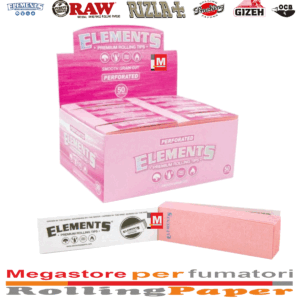 Elements Pink Filter Tips – Filtri in Carta Rosa Slim Perforati – 50 Blocchetti