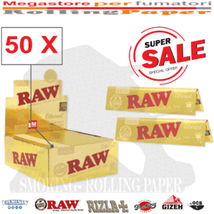 Cartine RAW Ethereal King Size – Premium Gold Edition – 50 Libretti