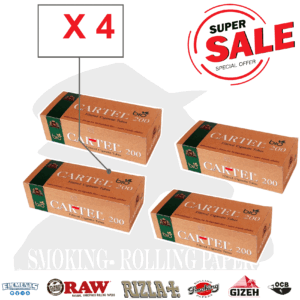 Cartel Tubetti Bio di 200 Non Sbiancati Filter Filtro Tubes Da 200 Sigarette Vuote