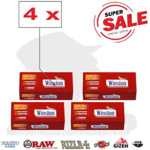 Winston Tubetti Extra Lungo Da 24 mm con Filtro – 4 x Box da 250 Sigarette Vuote