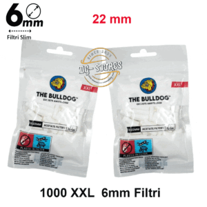 Filtri THE BULLDOG Slim XXL 6x22mm Acetato – 10 X Bustina 120 Filtri per RYO