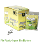Filtri Atomic Organic Slim 6mm Bio – In Busta, 18 x 200 Filtri (Totale 3600 Filtrini)