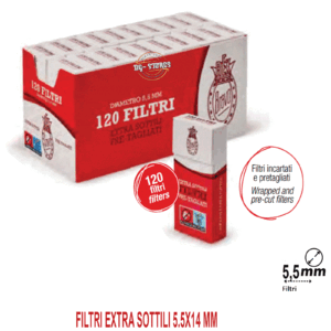 Filtri Rex Bravo extra slim 5.5x14 mm – confezione da 120 filtri